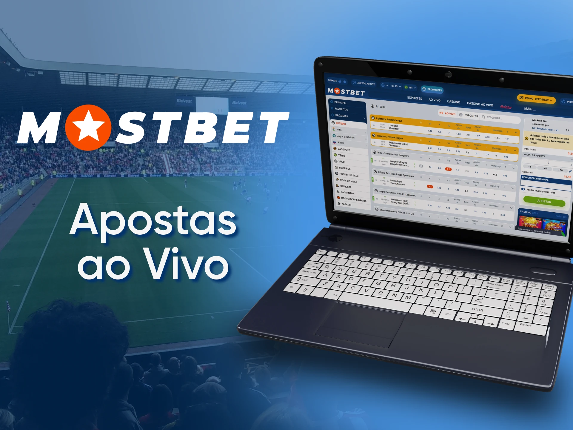 Mostbet supports live betting.