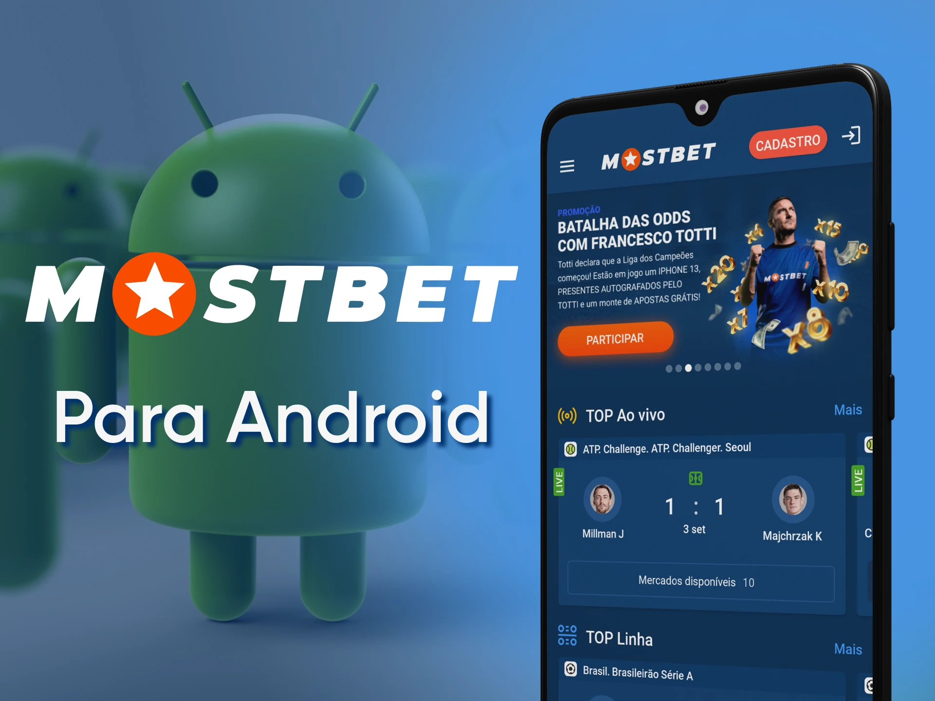 The Android version of the Mostbet mobile app has the same features as the versions for other platforms.