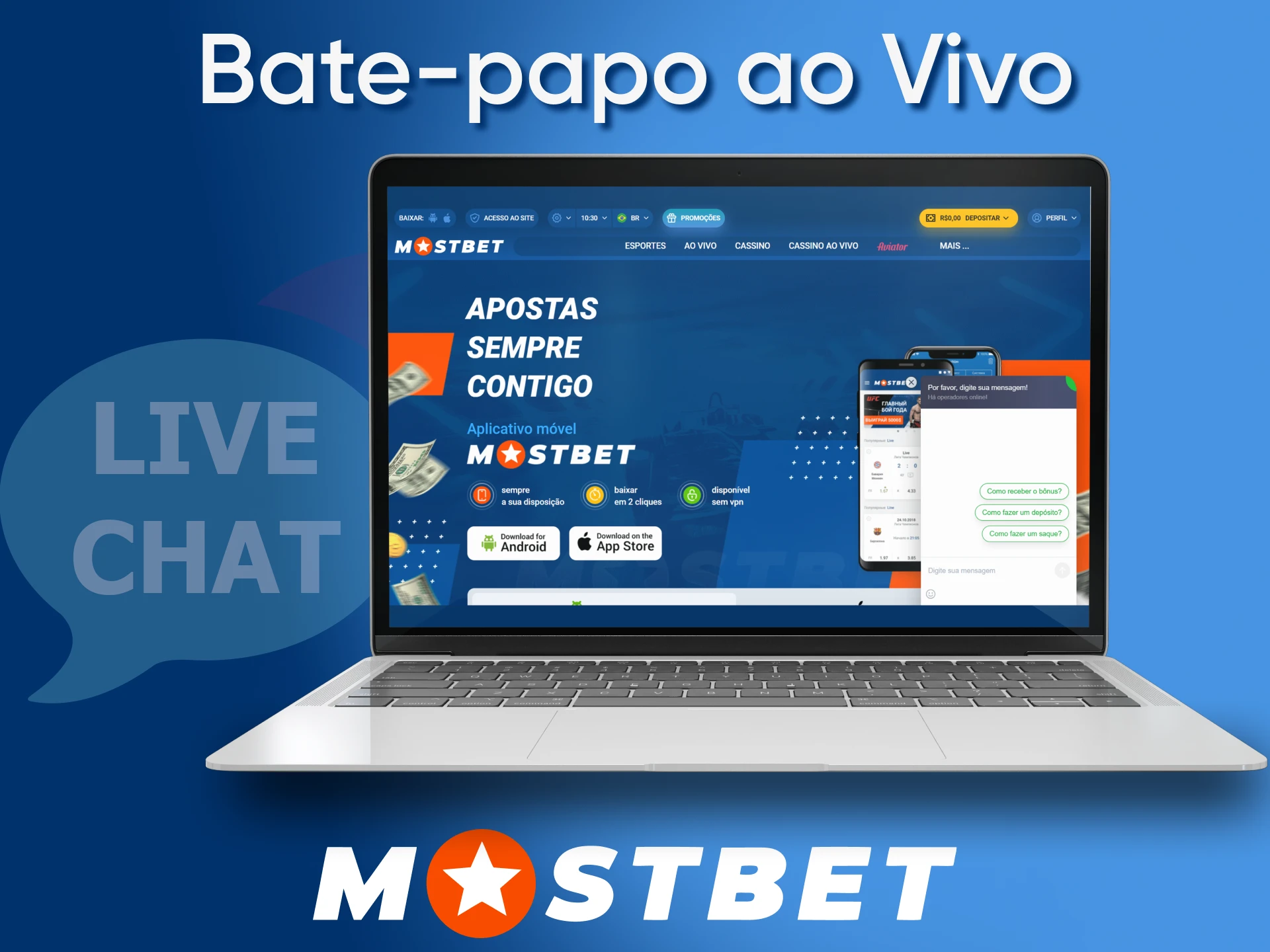 Entre em contato com a equipe Mostbet através de chat ao vivo no site e no aplicativo.