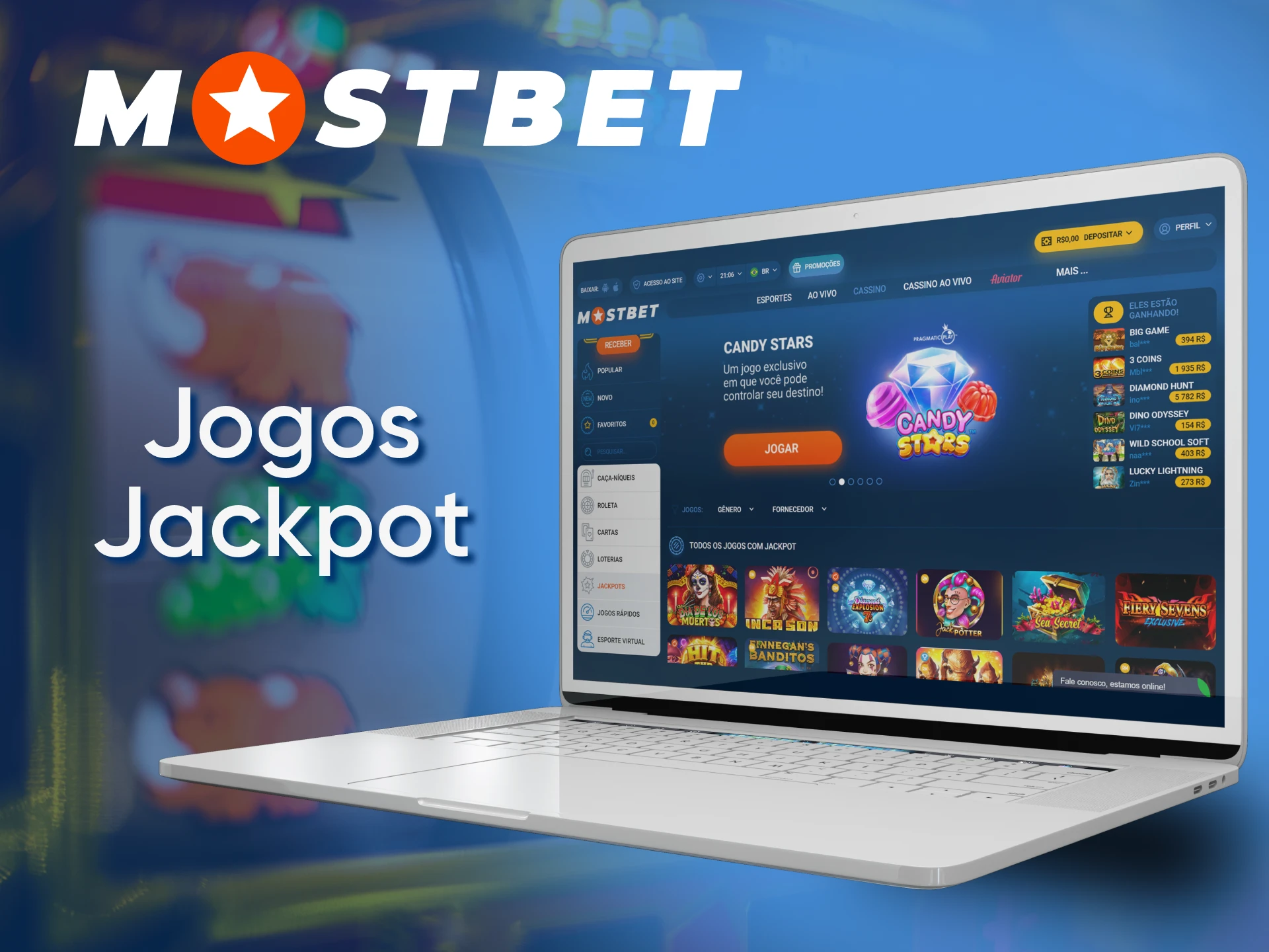 Bet with Mostbet on jackpot games.