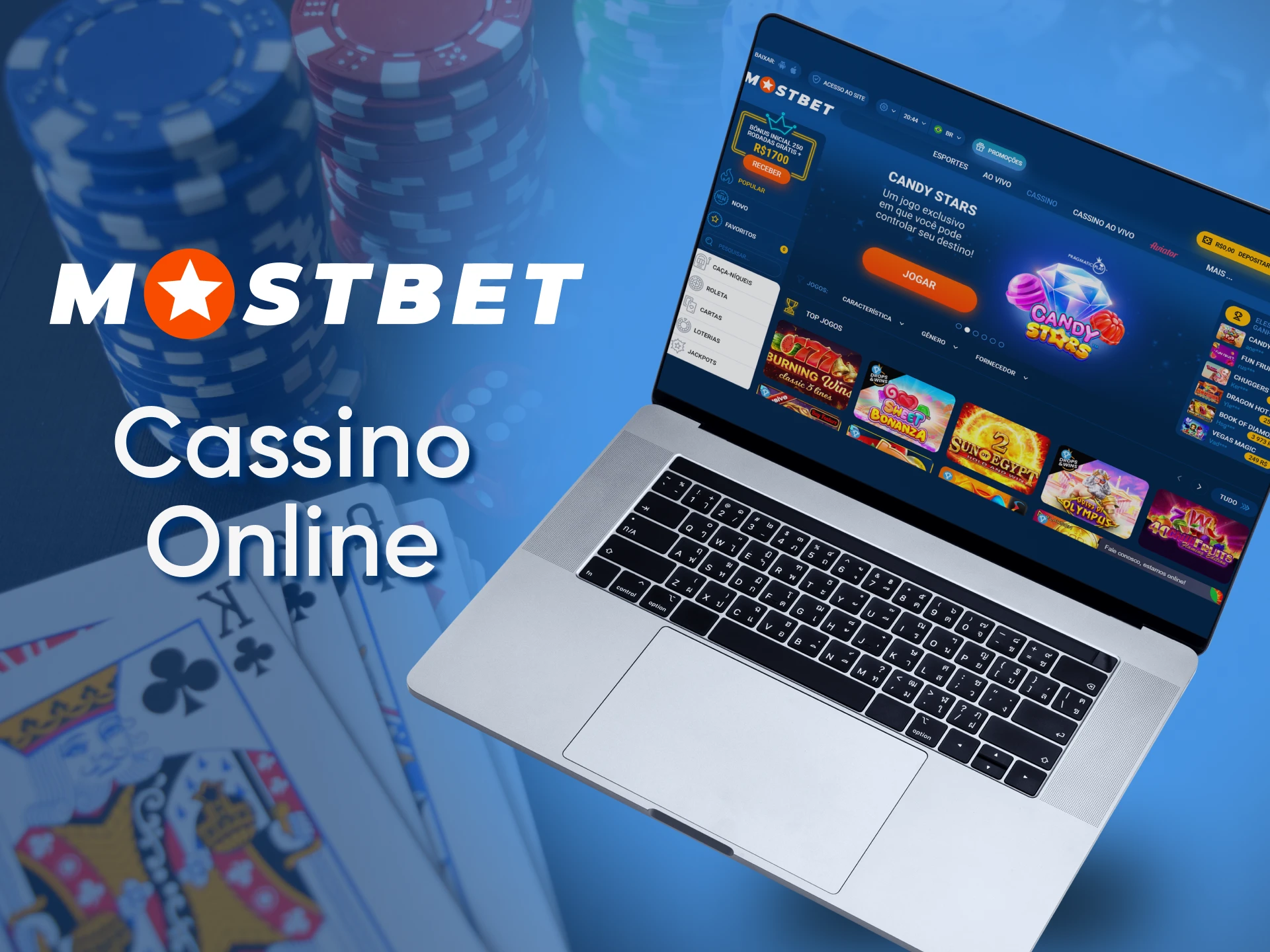 Place bets at Mostbet on various casino games.