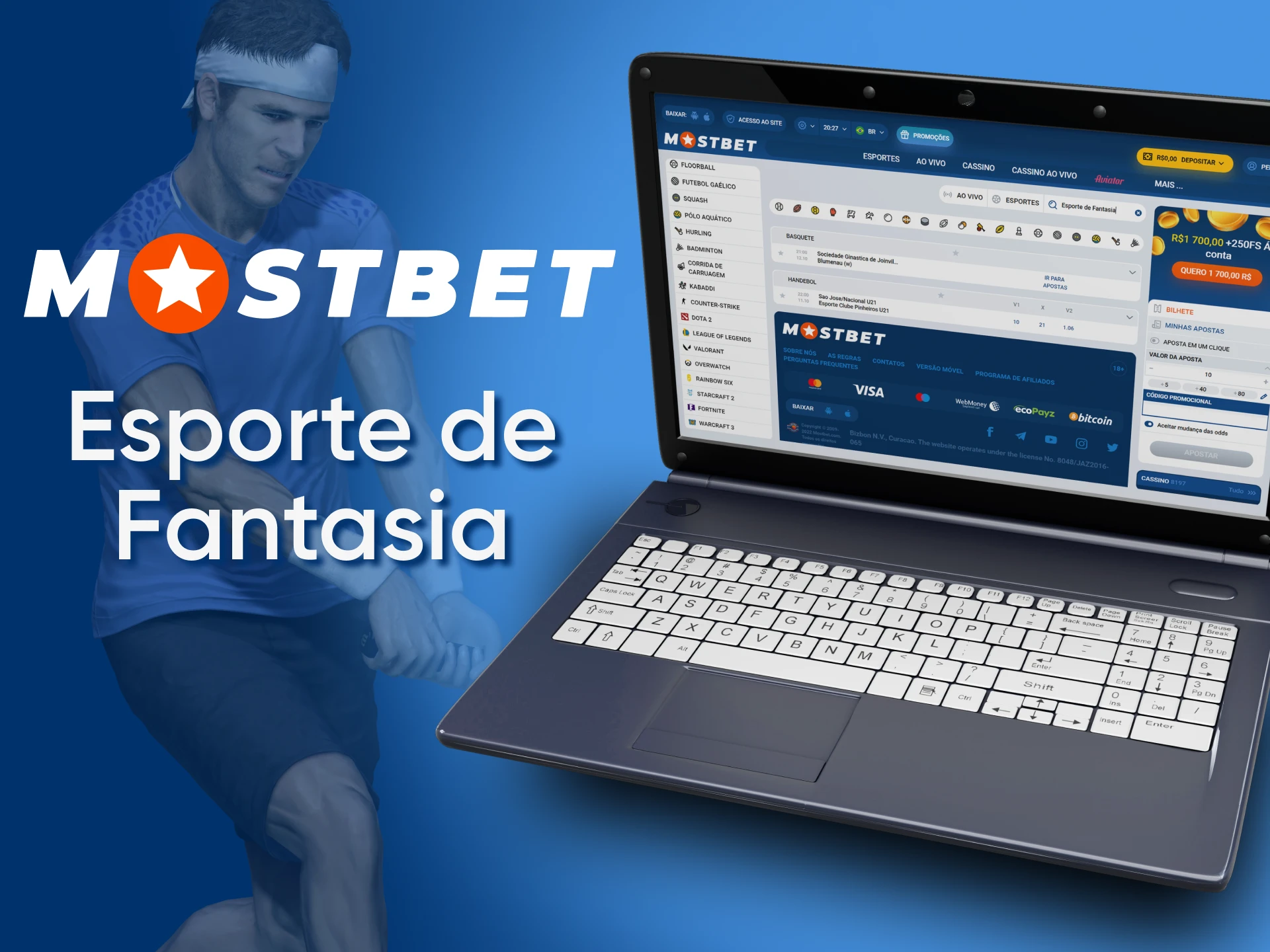 Aposte em esportes de fantasia com a Mostbet e escolha você mesmo os jogadores e o horário dos jogos.