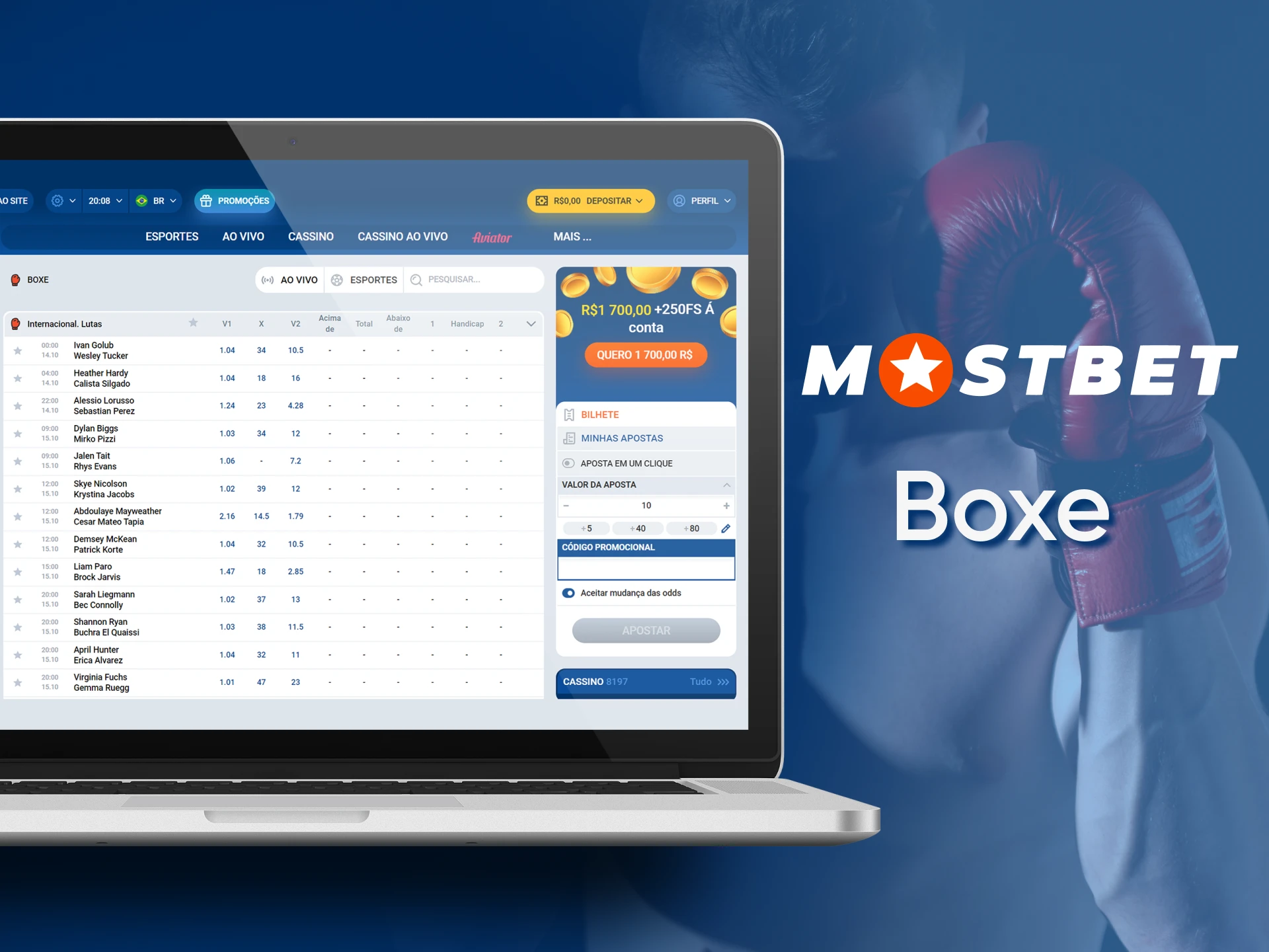 Bet on boxing with Mostbet.