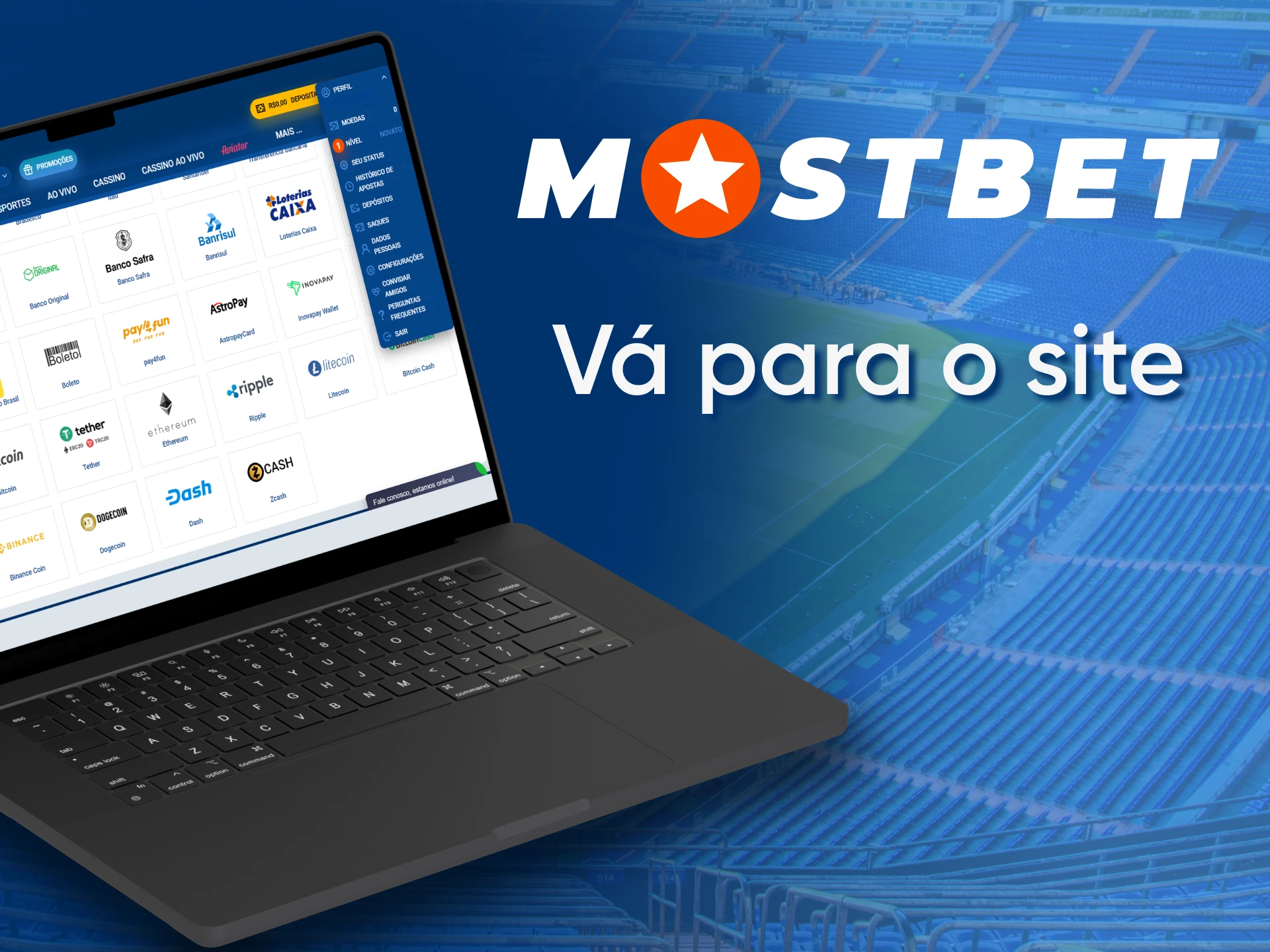 Go to the official website of Mostbet in Brazil.
