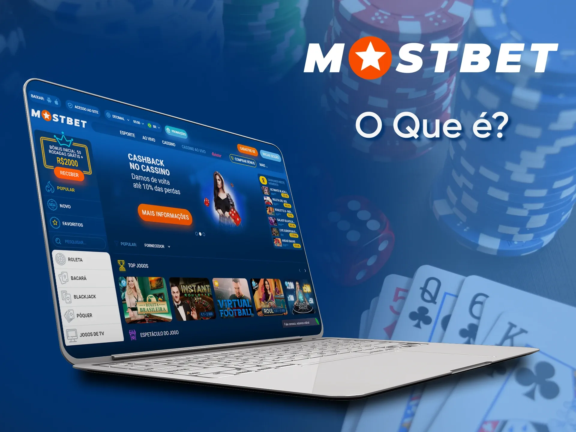 Vá para a seção desejada para jogar no cassino ao vivo na Mostbet.