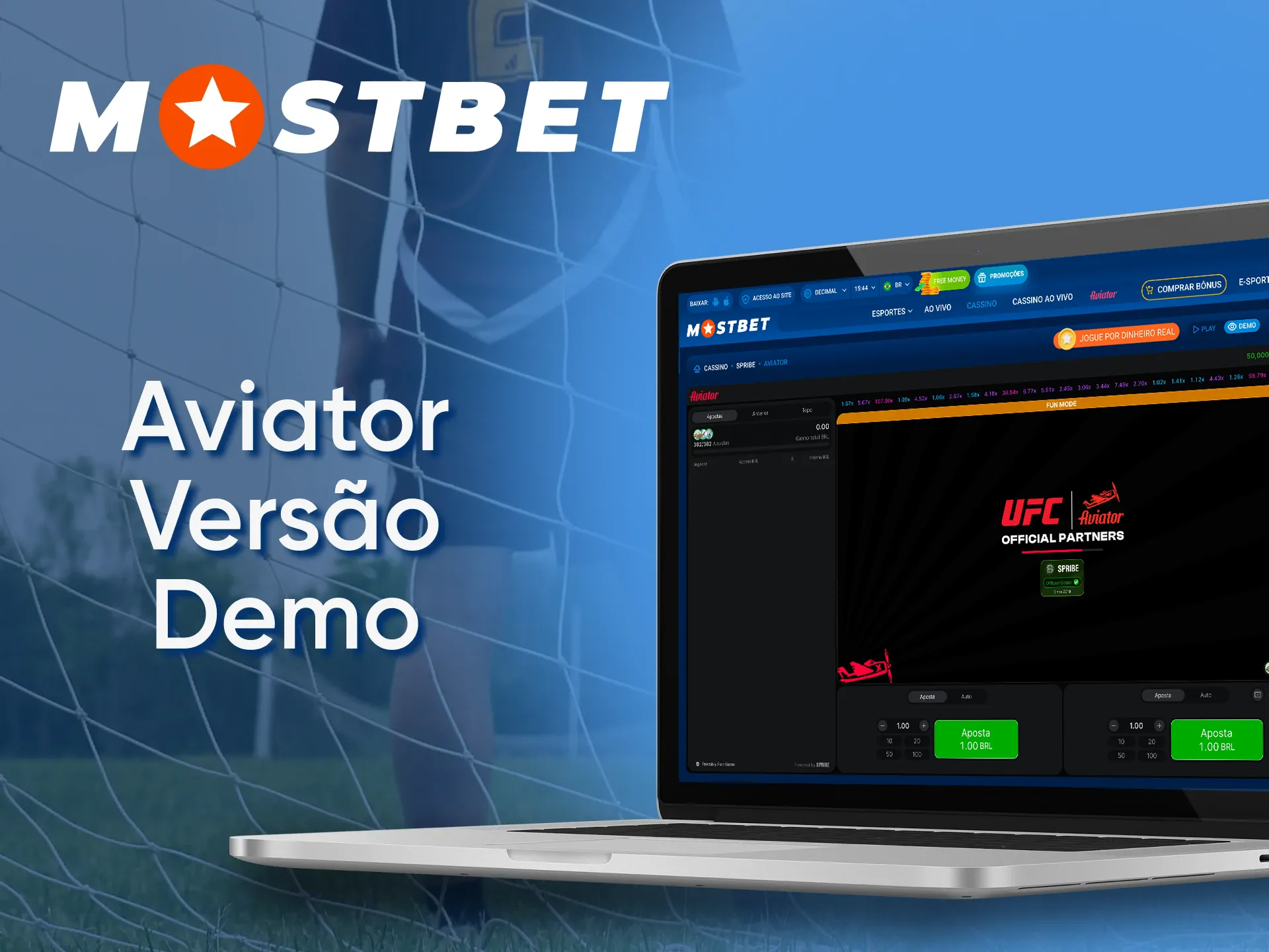 Na Mostbet, você pode experimentar a versão demo do Aviator.