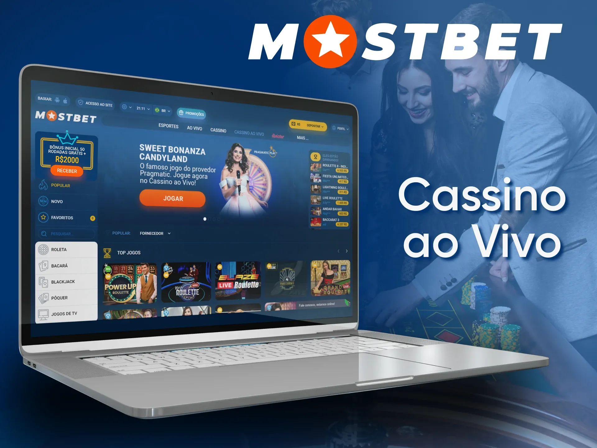 Aposte na Mostbet em jogos de cassino ao vivo.