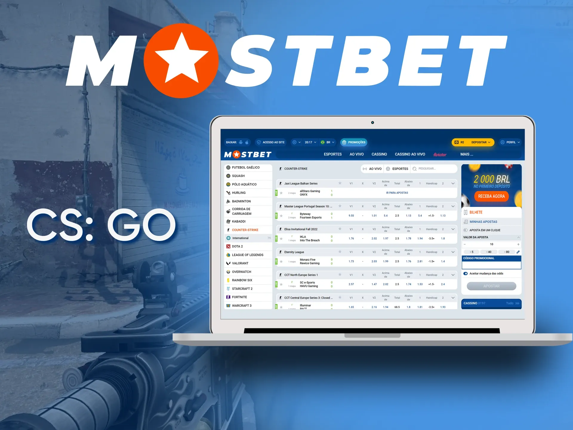 Aposte no CS:GO com a Mostbet.