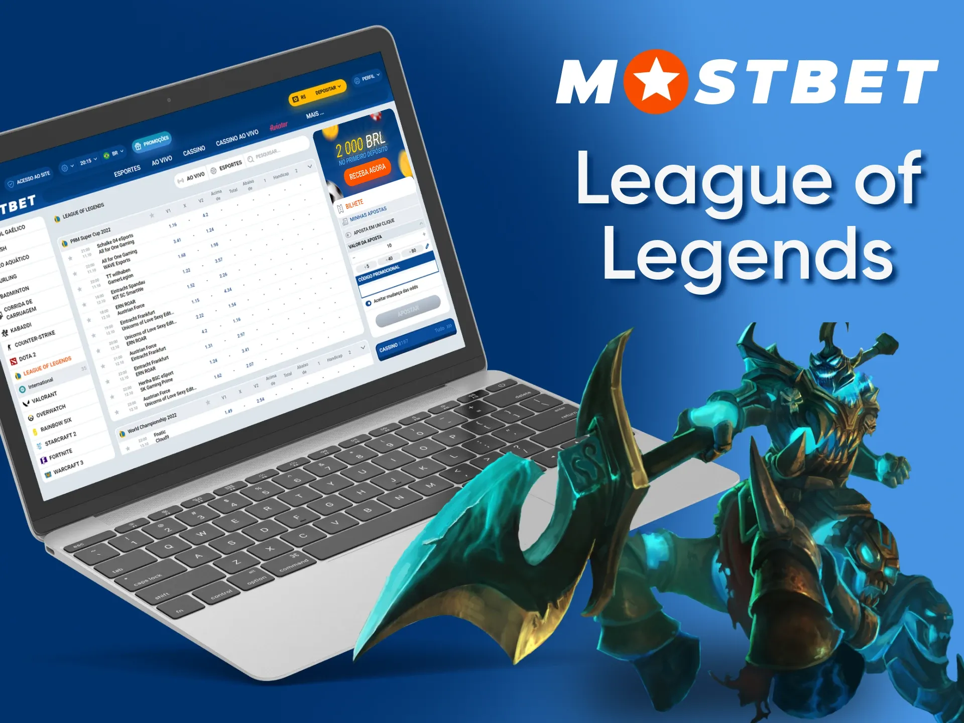 Aposte em League of Legends com a Mostbet.