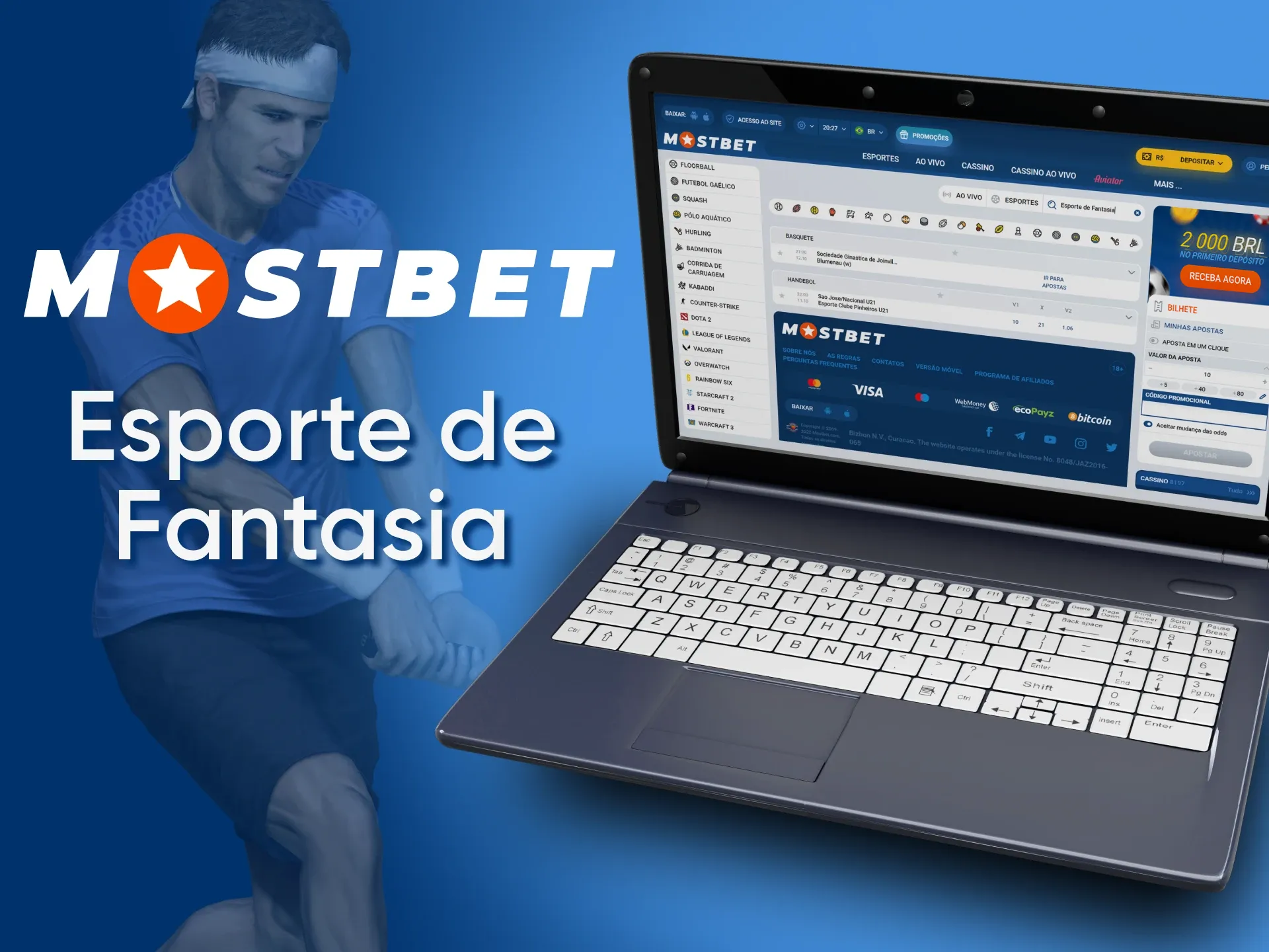 Aposte em esportes de fantasia com a Mostbet e escolha você mesmo os jogadores e o horário dos jogos.