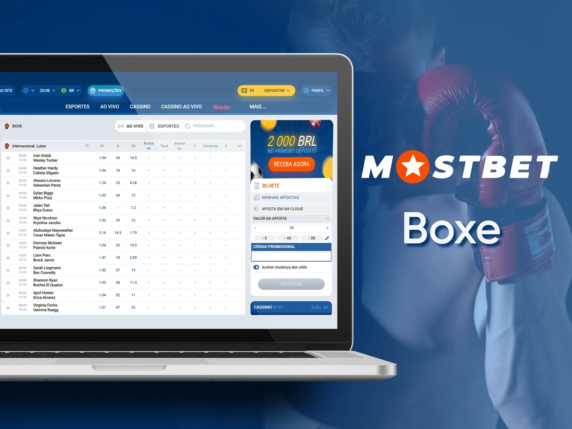 Aposte no boxe com a Mostbet.