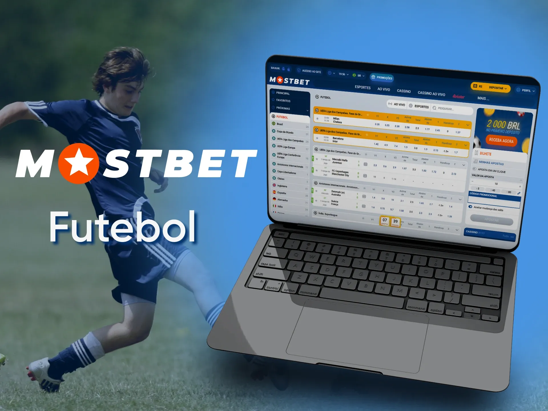 Aposte no futebol com a Mostbet.