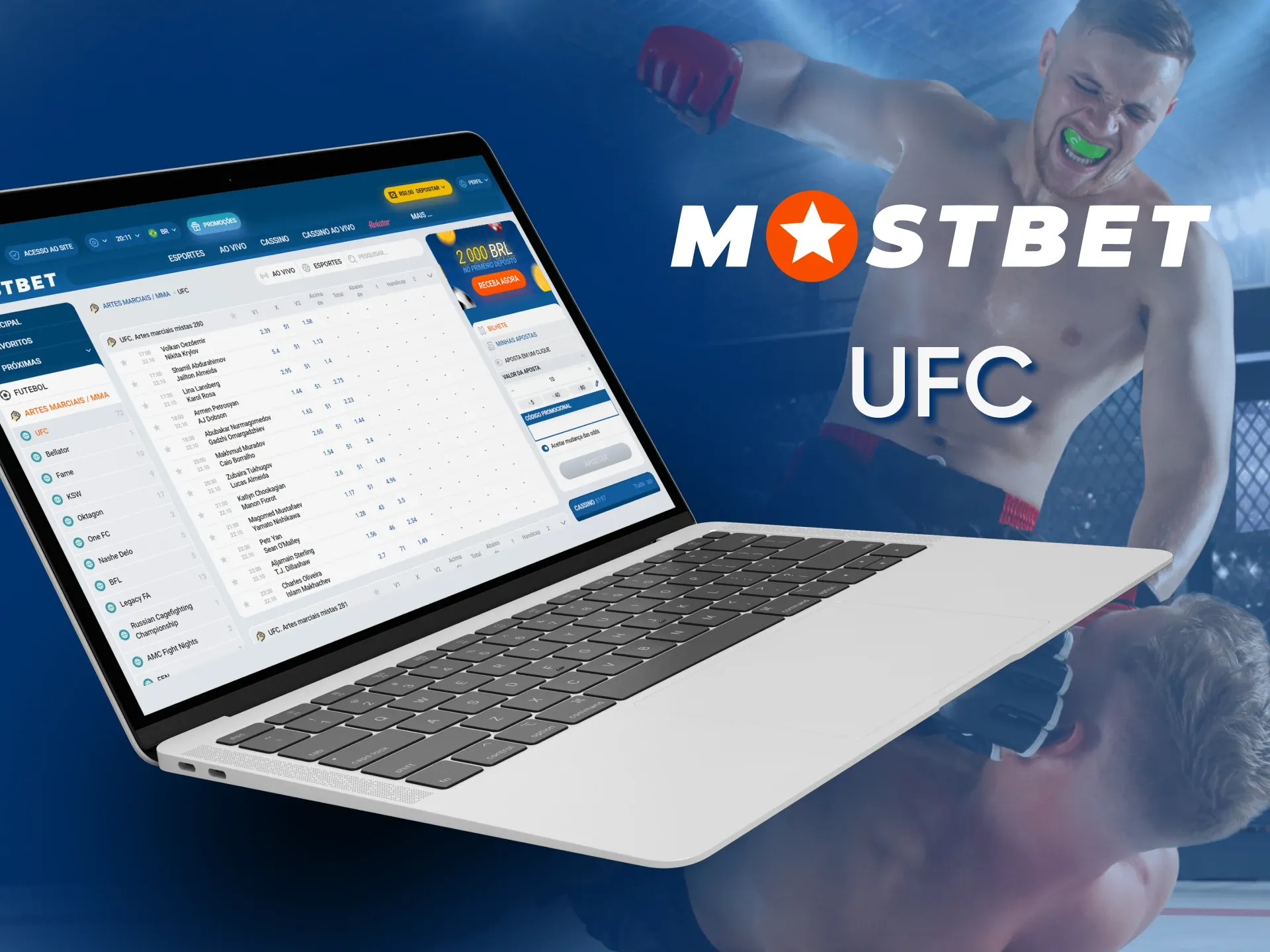 Aposte na UFC com a Mostbet.