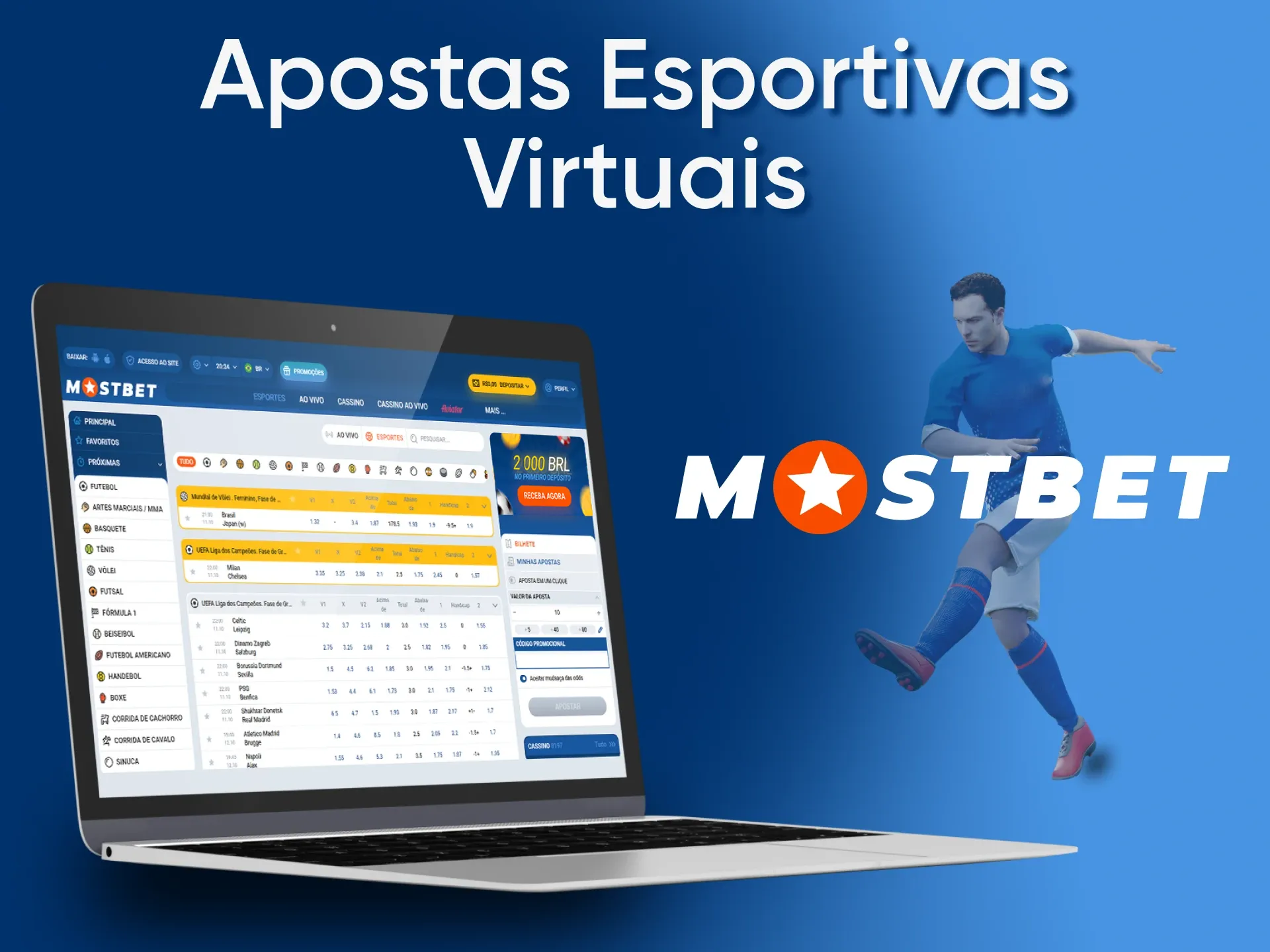 Aposte em esportes virtuais com a Mostbet.