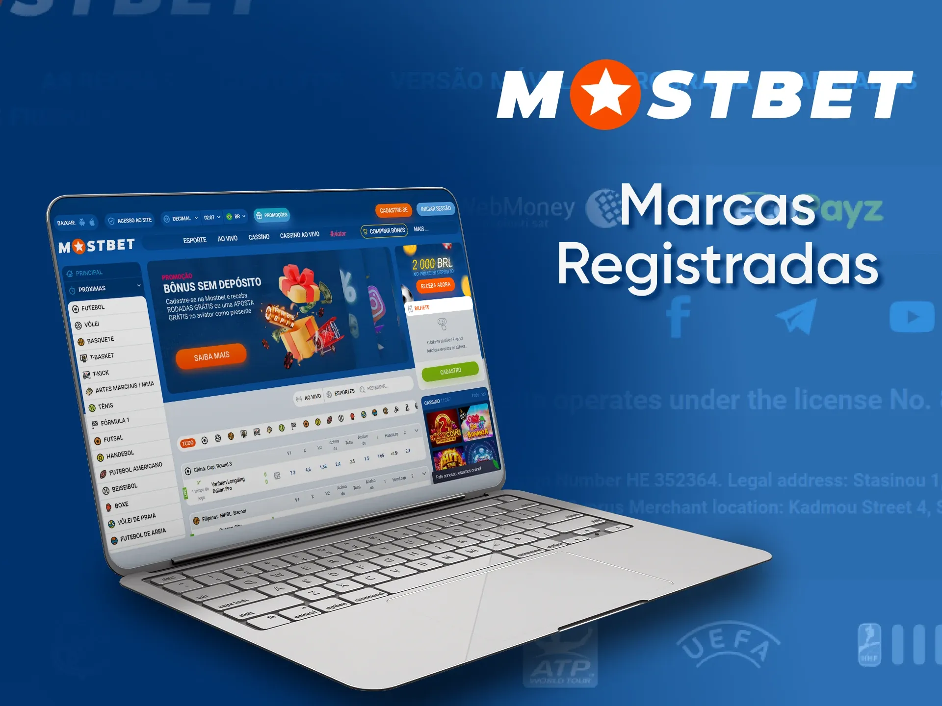Informe-se sobre os direitos e propriedade do site da Mostbet.