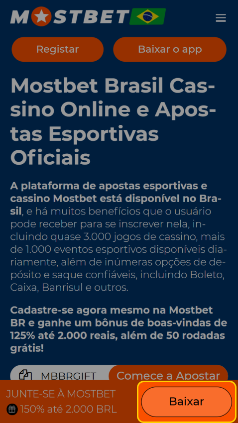 Use o link para acessar o site da Mostbet e iniciar a instalação do aplicativo iOS.
